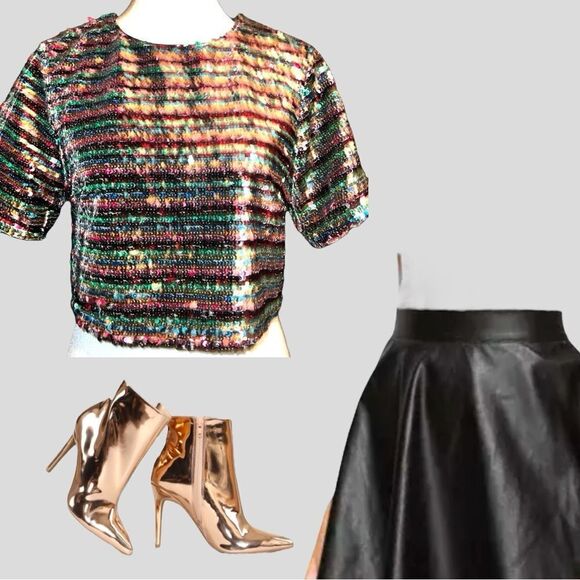 Forever 21 gorgeous sequined crop top! New - Picture 3 of 10